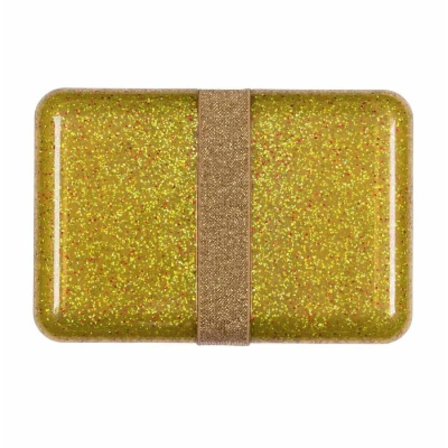 A little lovely company Δοχείο Φαγητού Lunch Box Glitter - Gold Χρυσό SBGLGO26