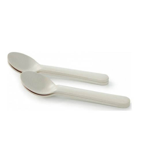 Ekobo Σετ 4 Κουταλάκια Bamboo White EKB35380