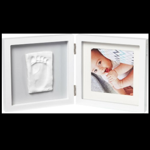 Κορνίζα 2 Θέσεων με Αποτύπωμα Baby Art My Baby Style Simple Grey BR73756