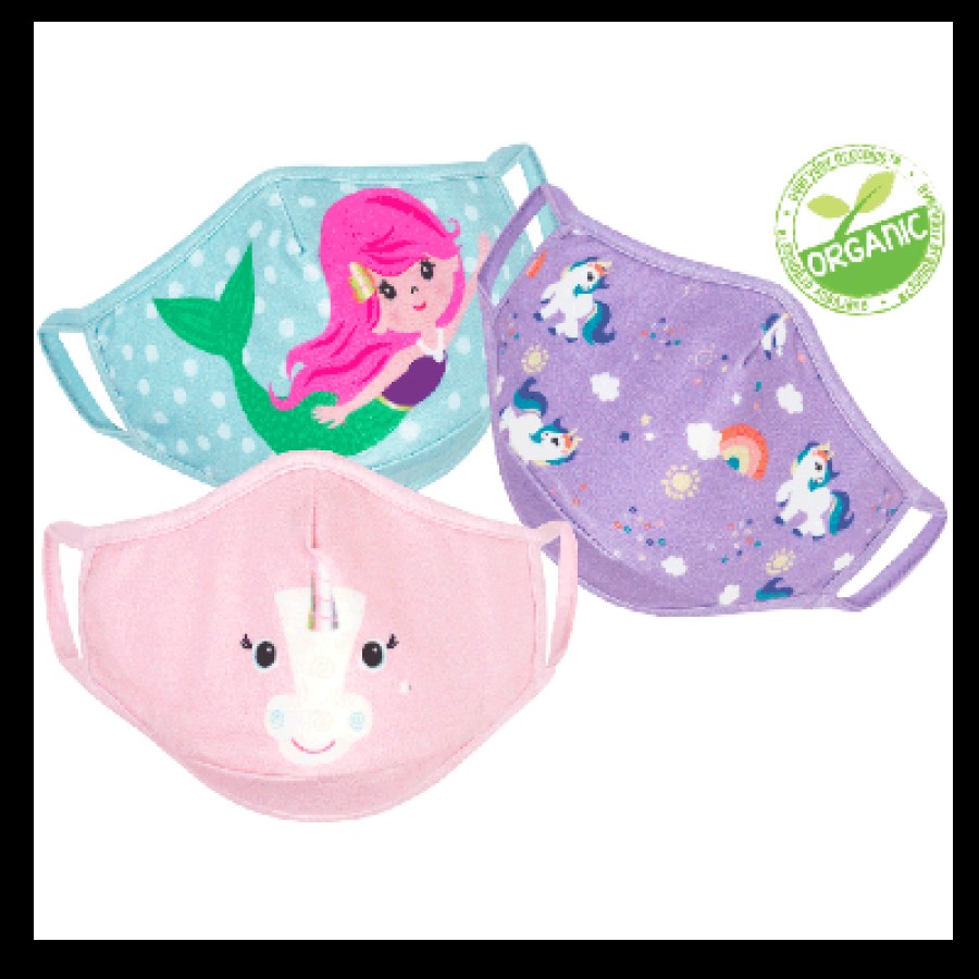 Zoocchini Σετ 3 Παιδικές Μάσκες από Οργανικό Βαμβάκι & Θήκη για Φίλτρο  Unicorn ZOO15902