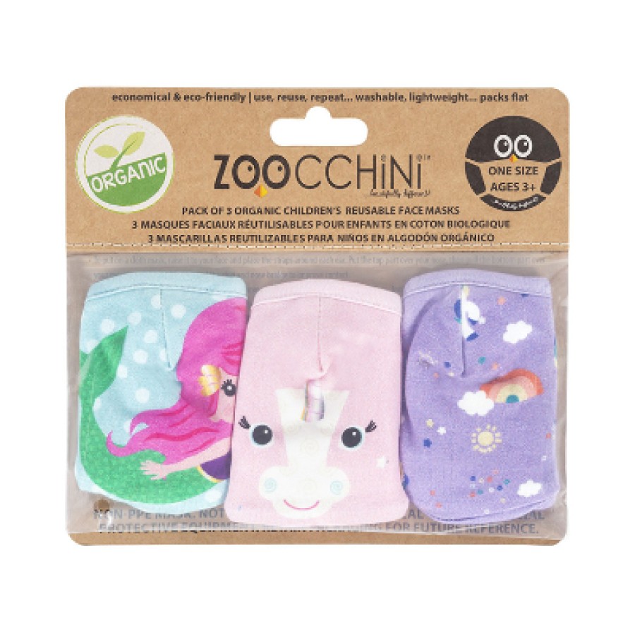 Zoocchini Σετ 3 Παιδικές Μάσκες από Οργανικό Βαμβάκι & Θήκη για Φίλτρο  Unicorn ZOO15902