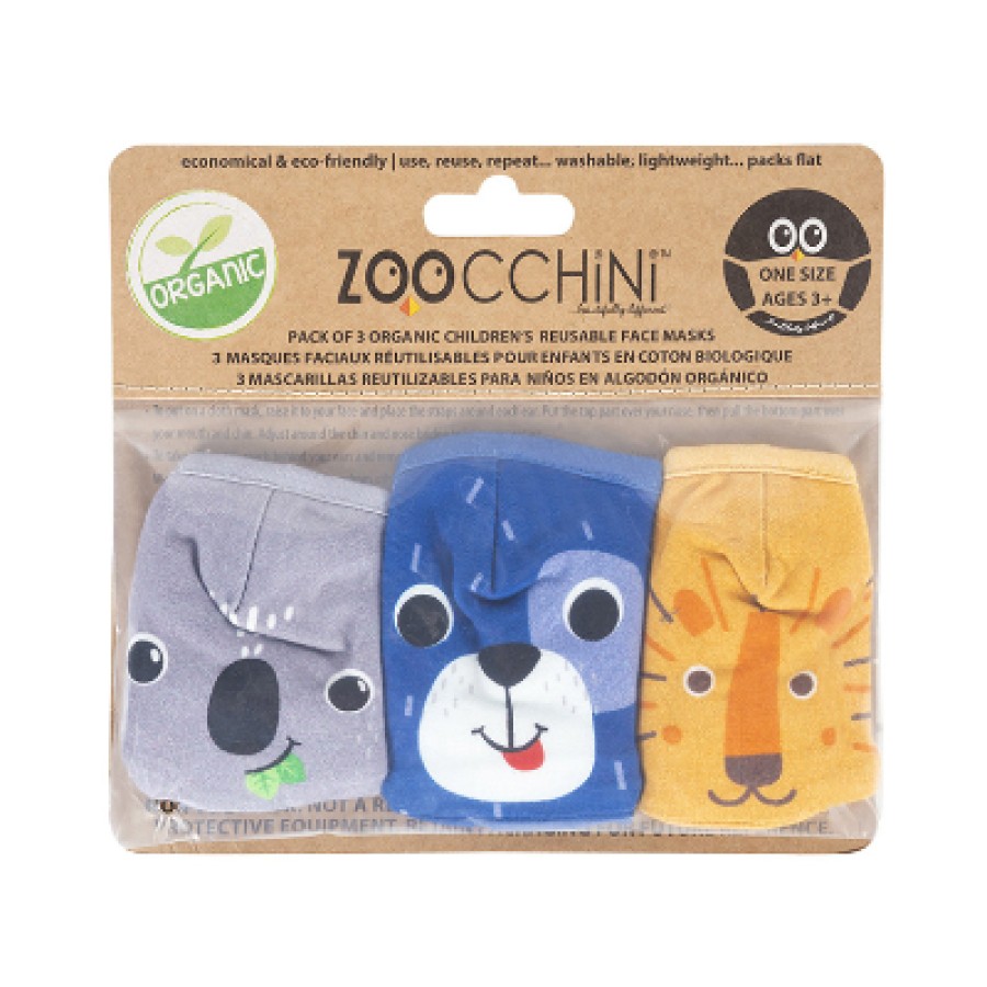 Zoocchini Σετ 3 Παιδικές Μάσκες από Οργανικό Βαμβάκι & Θήκη για Φίλτρο Dog  ZOO15904