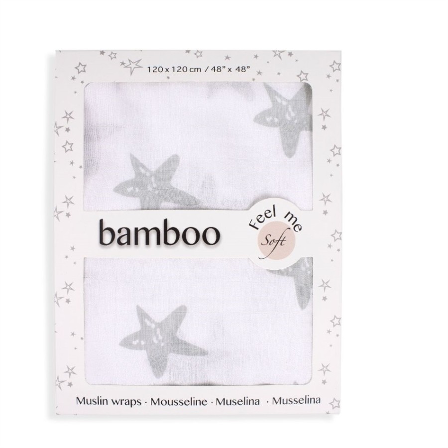 Interbaby πάνα κουνιας  από βαμβάκι και μπαμπού 120 x 120 cm. grey 99890G