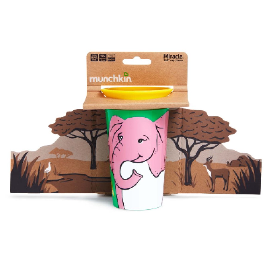 Munchkin Κύπελο 266ml 100% Ανακυκλωμένο με Περιμετρικό Άκρο Miracle 360° WildLove Elephant Ελέφαντας 51932