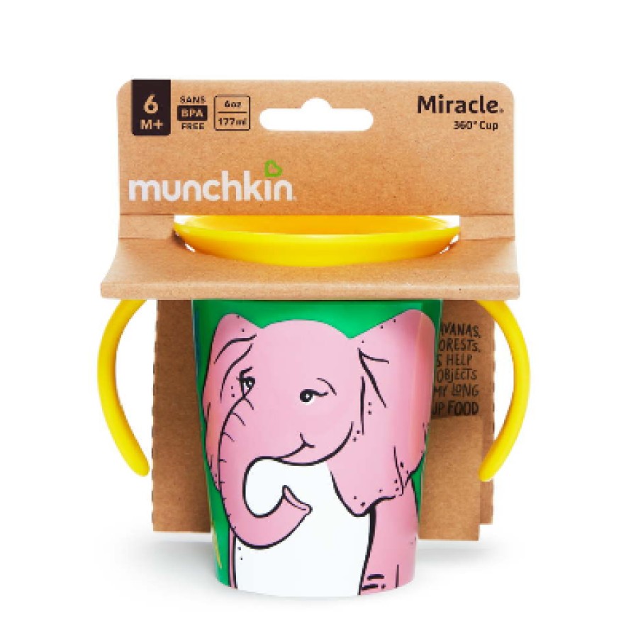 Munchkin Κύπελο 177ml 100% Ανακυκλωμένο με Περιμετρικό Άκρο Miracle 360° WildLove Elephant Ελέφαντας 51951