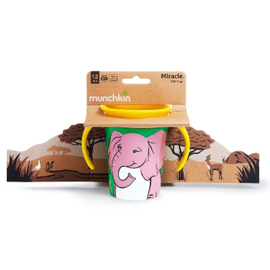 Munchkin Κύπελο 177ml 100% Ανακυκλωμένο με Περιμετρικό Άκρο Miracle 360° WildLove Elephant Ελέφαντας 51951