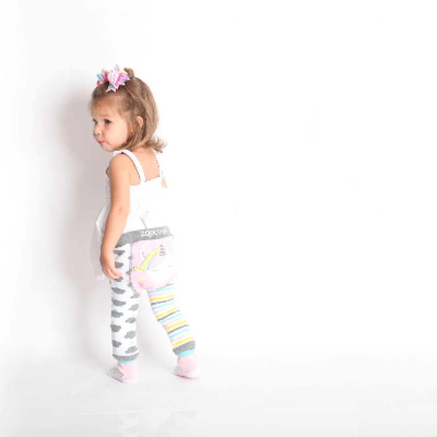 Zoocchini Σετ Ρούχων για Μπουσούλημα Grip+Easy Crawler Pants-Socks Set Allie the Alicorn ZOO12504