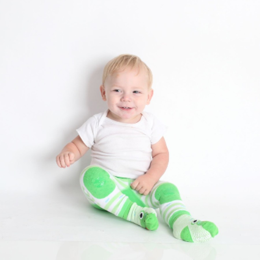 Zoocchini Σετ Ρούχων για Μπουσούλημα Grip+Easy Crawler Pants-Socks Set Flippy the Frog ZOO12502