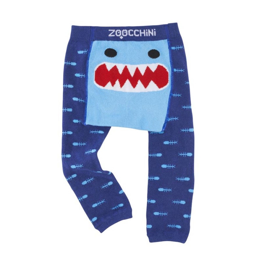 Zoocchini Σετ Ρούχων για Μπουσούλημα Grip+Easy Crawler Pants-Socks Set Sherman the Shark ZOO12501