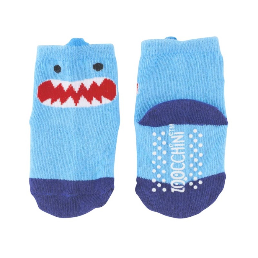 Zoocchini Σετ Ρούχων για Μπουσούλημα Grip+Easy Crawler Pants-Socks Set Sherman the Shark ZOO12501