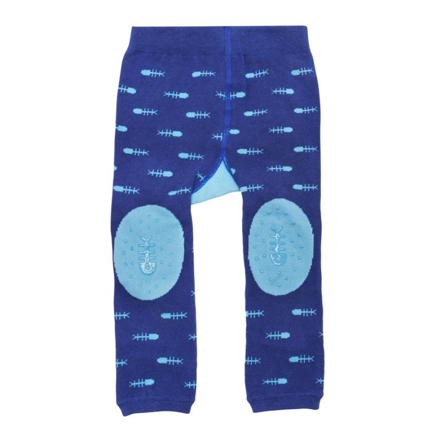 Zoocchini Σετ Ρούχων για Μπουσούλημα Grip+Easy Crawler Pants-Socks Set Sherman the Shark ZOO12501