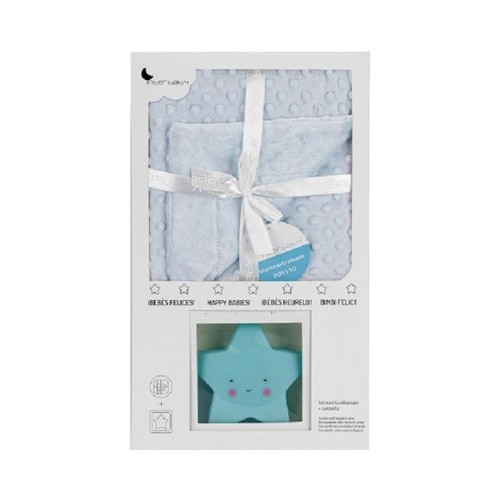 Interbaby Set Κουβερτάκι Αγκαλιάς 80x110εκ. & Λαμπάκι Νυκτός  Αστέρι 
