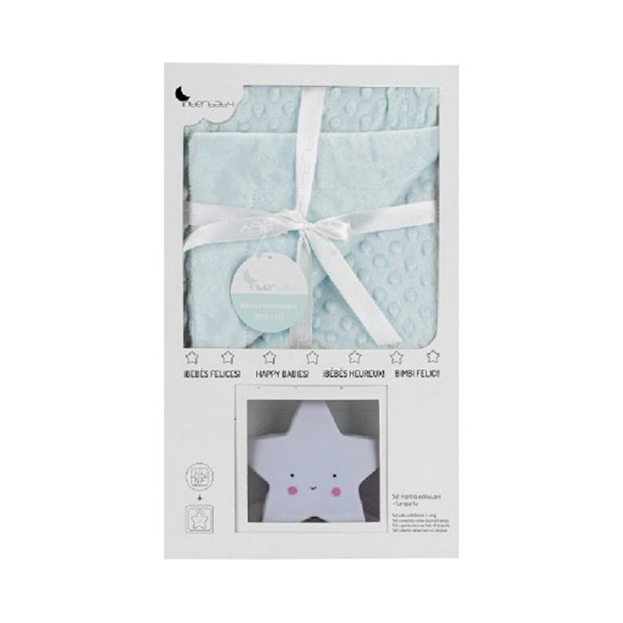 Interbaby Set Κουβερτάκι Αγκαλιάς 80x110εκ. & Λαμπάκι Νυκτός Αστέρι 