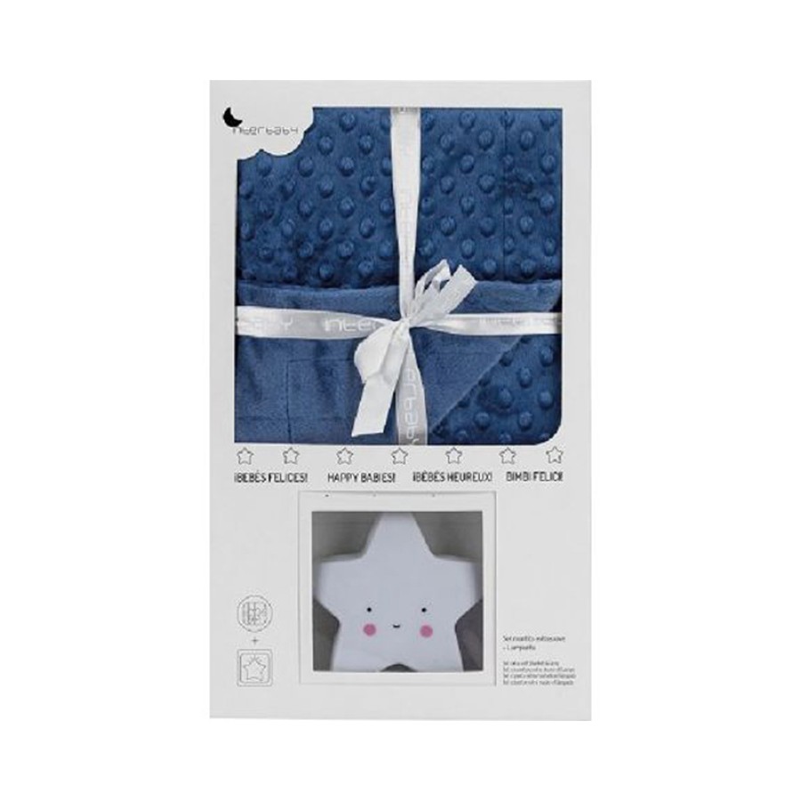 Interbaby Set Κουβερτάκι Αγκαλιάς 80x110εκ. & Λαμπάκι Νυκτός Αστέρι 