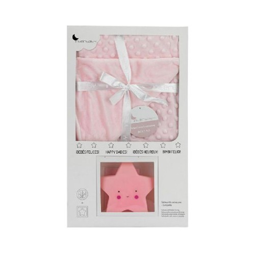 Interbaby Set Κουβερτάκι Αγκαλιάς 80x110εκ. & Λαμπάκι Νυκτός Αστέρι 