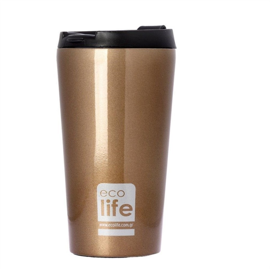 ECOLIFE Ανοξείδωτος θερμός για ροφήματα  και Coffee thermos Bronze 370ml   33-BO-4002