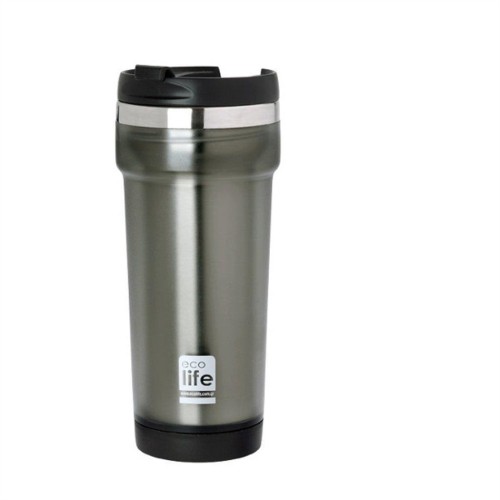 ECOLIFE Ανοξείδωτος θερμός για ροφήματα  και Coffee thermos Grey  420ml (plastic outside)  33-BO-4010