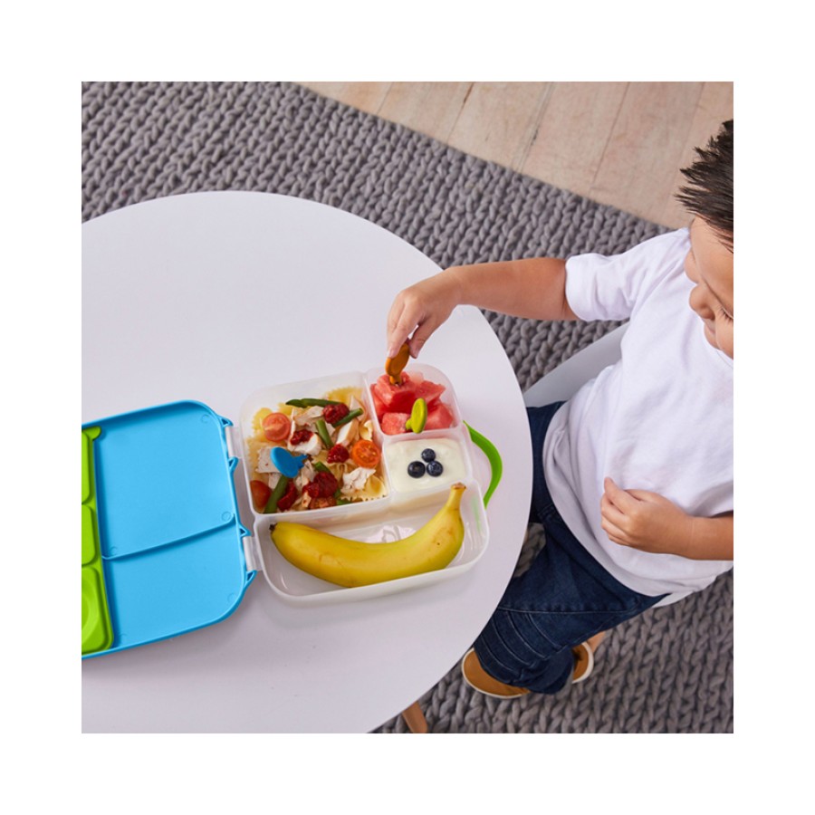 Β.box Φαγητοδοχείο 5 Θέσεων 2L 23.5 x 21.5 x 6.5εκ. Lunch Box Blue Μπλε