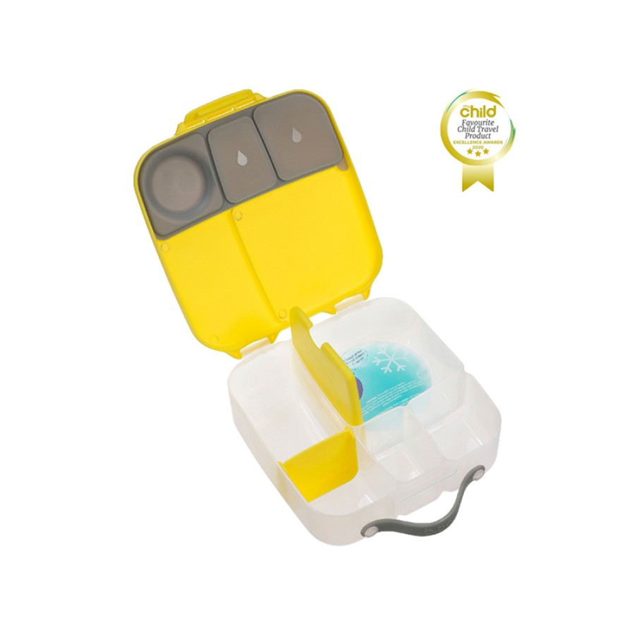 Β.box Φαγητοδοχείο 5 Θέσεων 2L 23.5 x 21.5 x 6.5εκ. Lunch Box Yellow Κίτρινο