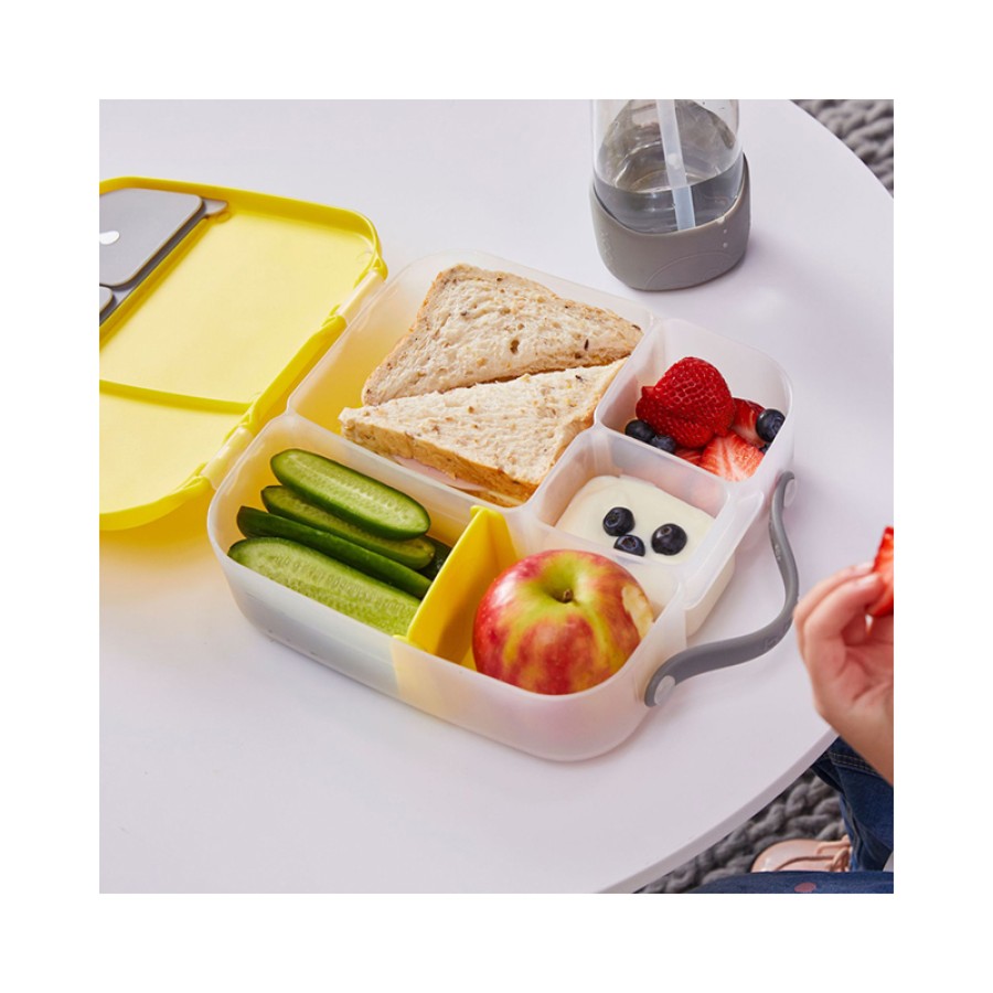 Β.box Φαγητοδοχείο 5 Θέσεων 2L 23.5 x 21.5 x 6.5εκ. Lunch Box Yellow Κίτρινο