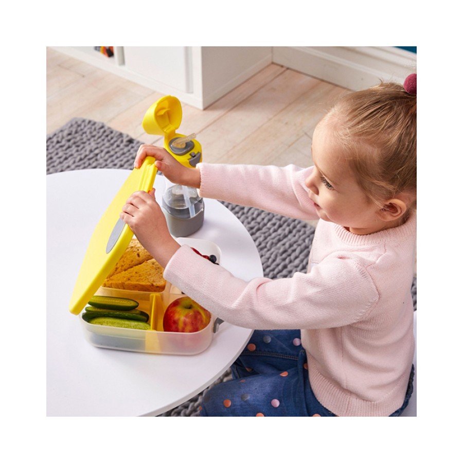 Β.box Φαγητοδοχείο 5 Θέσεων 2L 23.5 x 21.5 x 6.5εκ. Lunch Box Yellow Κίτρινο