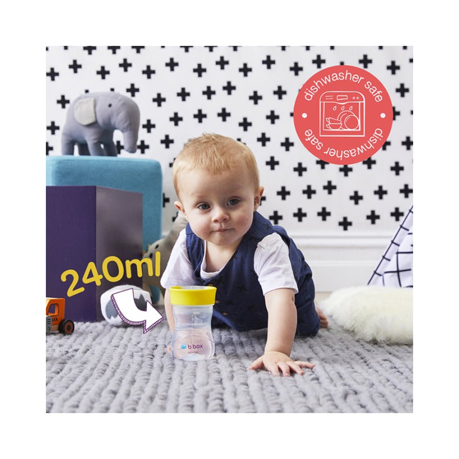 B.box Εκπαιδευτικό Κύπελλο με Πάραθυρο Νερού 240ml Lemon Κίτρινο