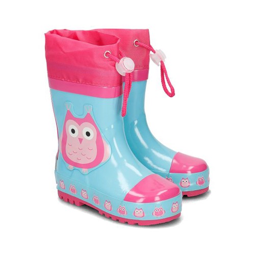 Playshoes Παιδικές Γαλότσες από Φυσικό Καουτσούκ Γαλάζιες με Κουκουβάγια 188599