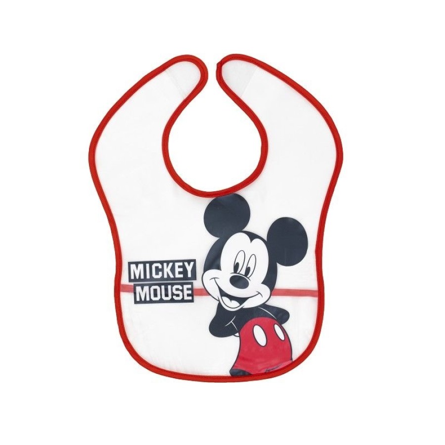 Interbaby Σετ 2 Τμχ Σαλιάρα Πλαστική με Τύπωμα Disney mickey mouse MK-BIBPACK2-2-20