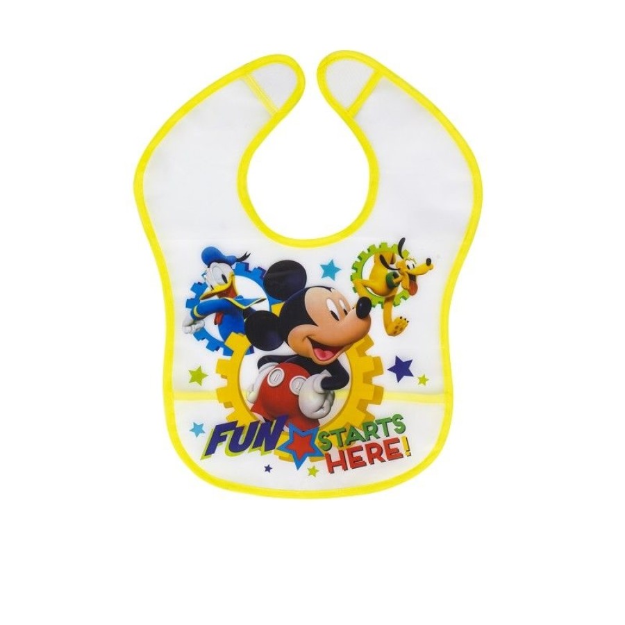 Interbaby Σετ 2 Τμχ Σαλιάρα Πλαστική με Τύπωμα Disney mickey mouse MK-BIBPACK2-2-20