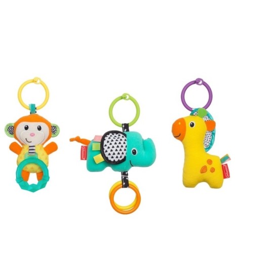 Infantino σετ 3τμχ κρεμαστά παιχνίδια Tag Along Travel Pals B-930-206942-10