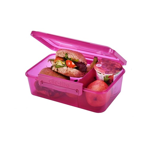 Polar Gear Ορθογώνιο Δοχείο Φαγητού με Χώρισμα Clic Tite Duo 1,5lt Φούξια 1290594