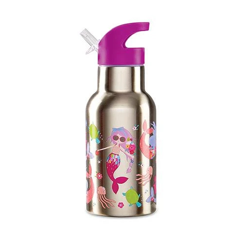 Crocodile Creek Ανοξείδωτο Mπουκάλι 400ml με Καλαμάκι Γοργόνες ΒΕR-3810603