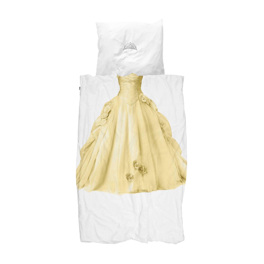 SNURK Κλινοσκέπασμα Πριγκίπισσα 140Χ200 - 50Χ70 από 100% Οργανικό Βαμβάκι Κίτρινο