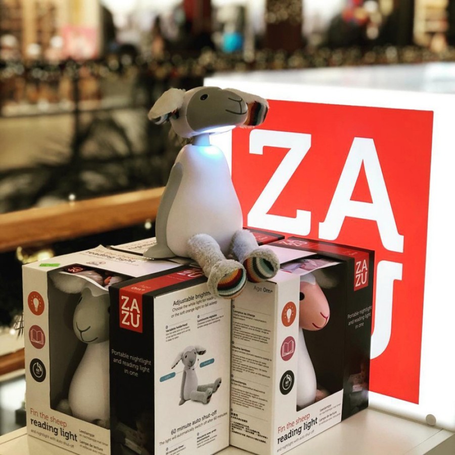ZAZU Fin Προβατάκι Παιδικό Πορτατίφ Φώς Νυκτός & Ανάγνωσης LED με USB ZA-FIN-01