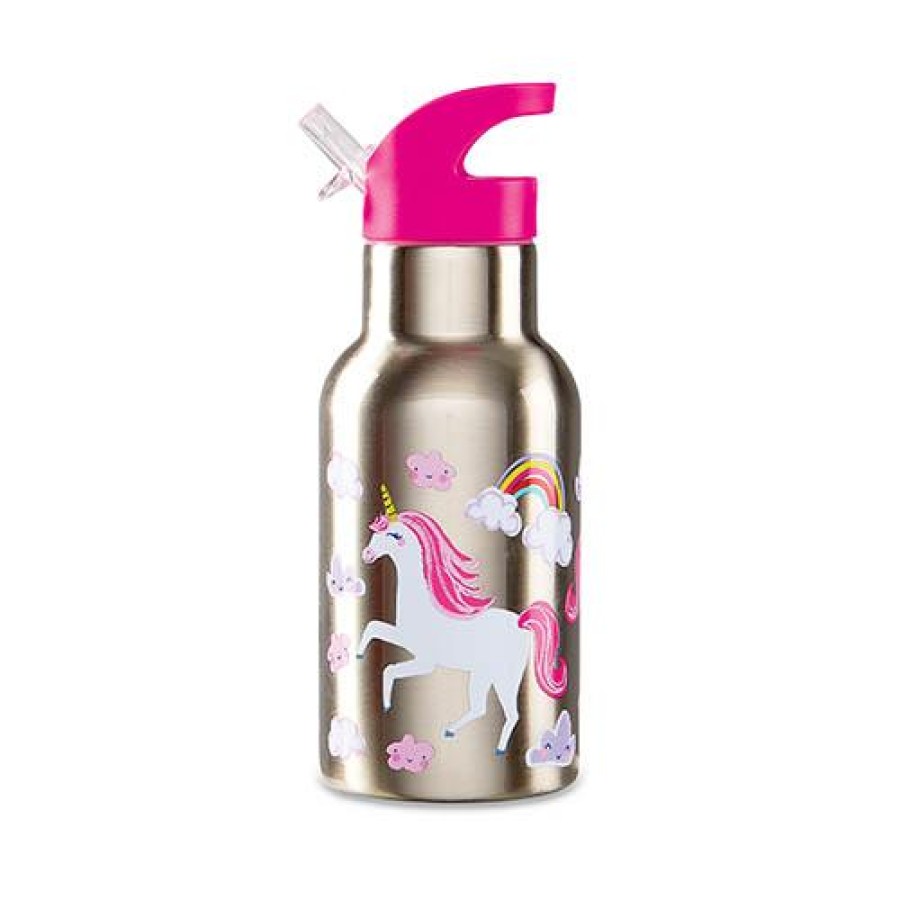 Crocodile Creek Ανοξείδωτο Mπουκάλι 400ml με Καλαμάκι Μονόκεροι ΒΕR-3810608