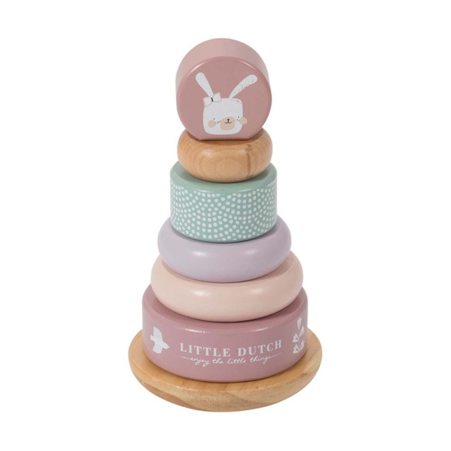 Little Dutch Ξύλινη Πυραμίδα Ταξινόμησης Adventure Ροζ 12+ Μηνών LD4400