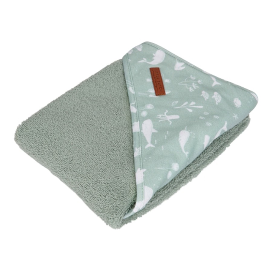 Little Dutch Βαμβακερή Μπουρνουζοπετσέτα 75x75εκ. Ocean Mint Μέντα LD50620610