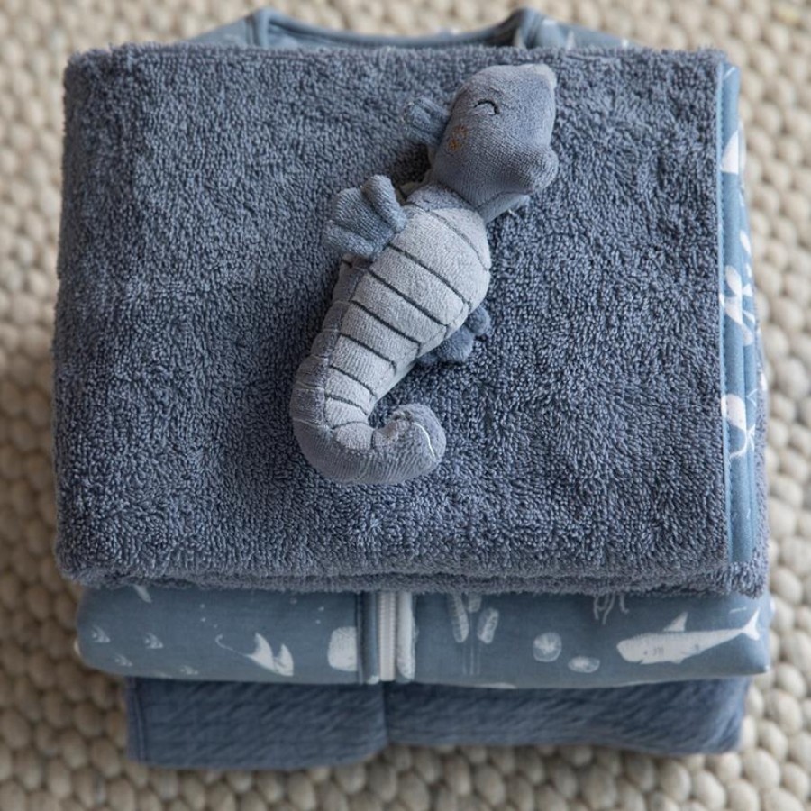 Little Dutch Βαμβακερή Μπουρνουζοπετσέτα 75x75εκ. Ocean Blue Μπλε LD50620640