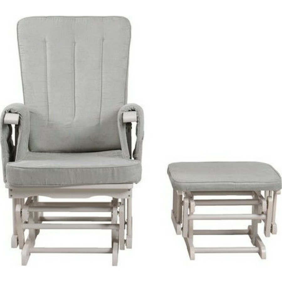 Baby Adventure Πολυθρόνα Θηλασμού με σκαμπό Grey 2τμχ - BR70437