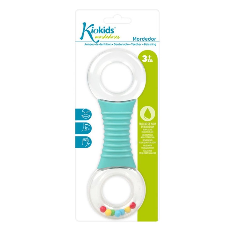 Kiokids κουδουνίστρα και μασητικός κρίκος 2 σε 1  blue  2767