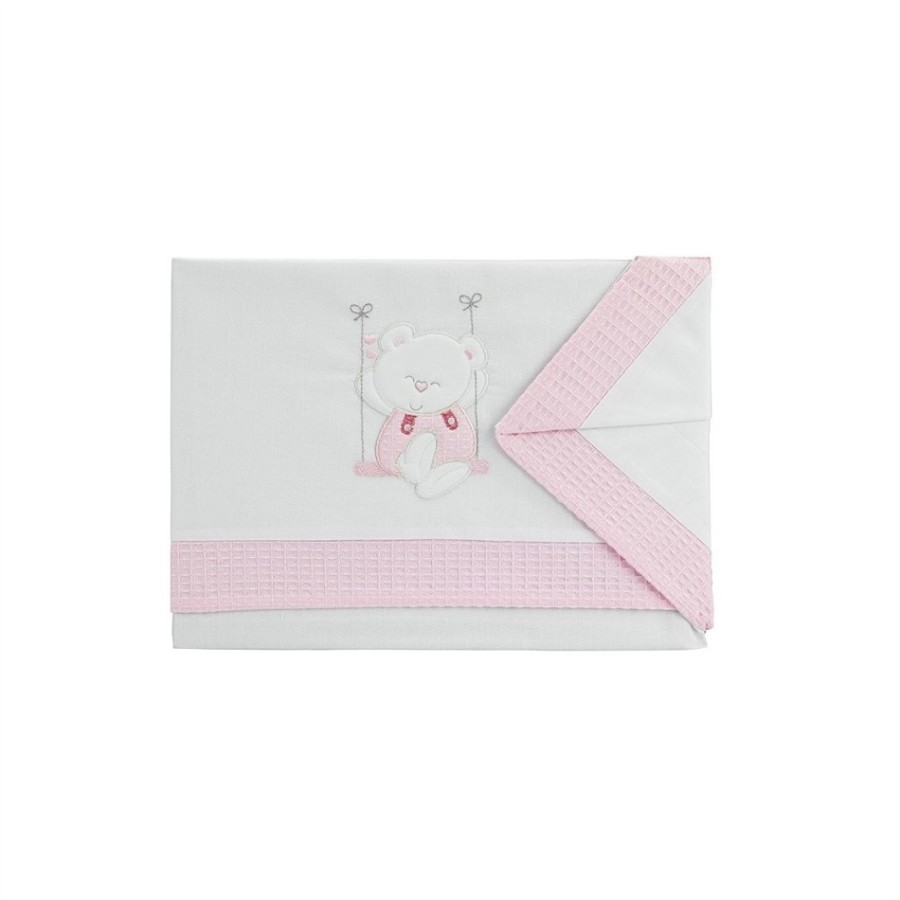 INTERBABY ΣΕΝΤΟΝΙΑ 100% ΒΑΜΒΑΚΕΡΑ ΓΙΑ ΚΟΥΝΙΑ ΣΕΤ 3 ΤΜΧ (115Χ175) SWING PINK 5261-02