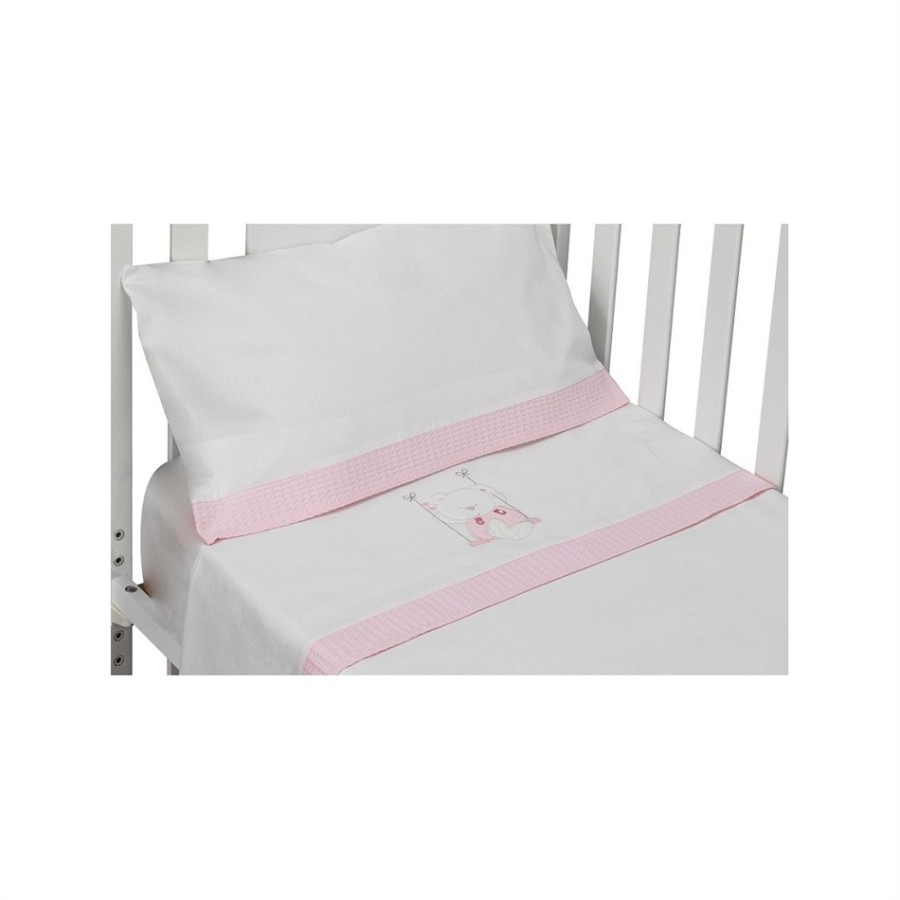 INTERBABY ΣΕΝΤΟΝΙΑ 100% ΒΑΜΒΑΚΕΡΑ ΓΙΑ ΚΟΥΝΙΑ ΣΕΤ 3 ΤΜΧ (115Χ175) SWING PINK 5261-02