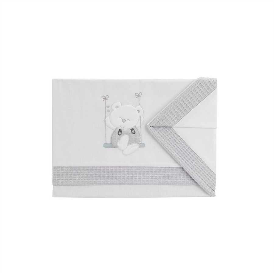 INTERBABY ΣΕΝΤΟΝΙΑ 100% ΒΑΜΒΑΚΕΡΑ ΓΙΑ ΚΟΥΝΙΑ ΣΕΤ 3 ΤΜΧ (115Χ175) SWING GREY 5261-18
