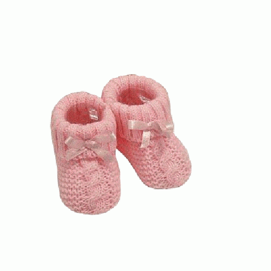 Πλεκτά παπουτσάκια αγκαλιάς Nursery Time BSS354  pink 0-6 μηνών