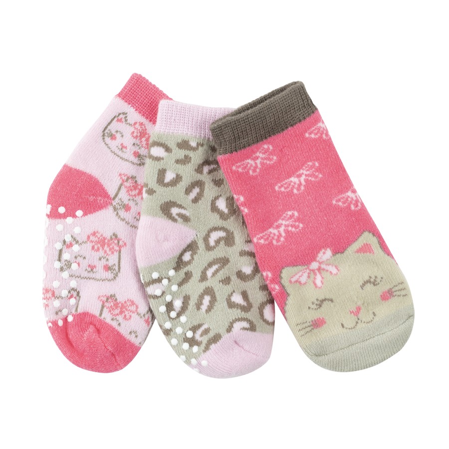 Zoocchini  GRIP+EASY Αντιολισθητικά  Καλτσάκια KALLIE THE KITTY  (3 τεμ)-ZOO11813- (από 0+ έως 2 ετών)