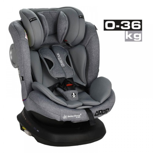 Bebe Stars Κάθισμα Αυτοκινήτου Levante Plus Isofix 360° Grey (0-36 Κιλά) 912-186