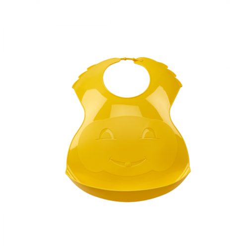 Thermobaby Σαλιάρα πλαστική με θήκη - εύκαμπτη YELLOW -TH1530Y