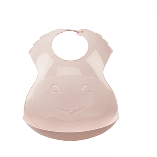 Thermobaby Σαλιάρα πλαστική με θήκη - εύκαμπτη PINK-TH1530P