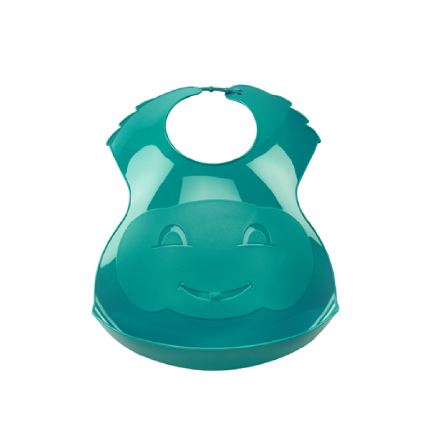 Thermobaby Σαλιάρα πλαστική με θήκη - εύκαμπτη GREEN -TH1530GR
