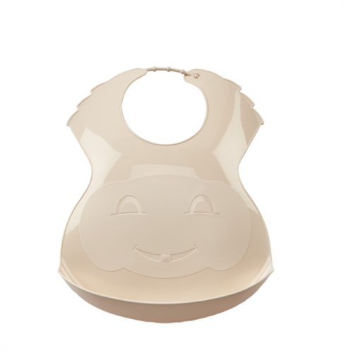 Thermobaby Σαλιάρα πλαστική με θήκη - εύκαμπτη BROWN -TH1530B